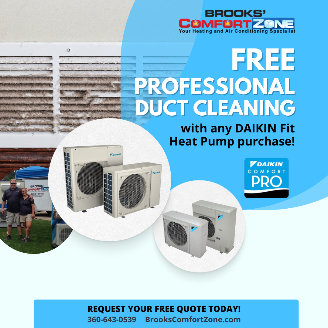 Free Professional Duct Cleaning with any DAIKIN Fit Heat Pump purchase!